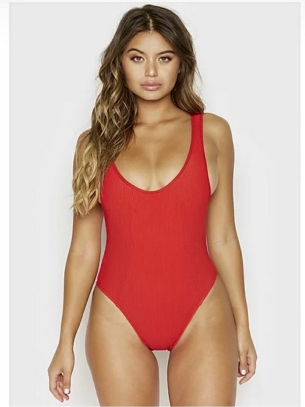 NWT Frankies Bikinis Andi One Piece Swimsuit Red